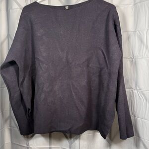 Uniqlo Women's Dark Purple Crew Neck Sweater